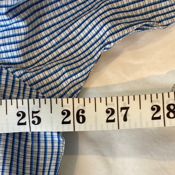 Calvin Klein Blue Gingham Cotton Dress Shirt Business 17.5 32/33 - Picture 14 of 16